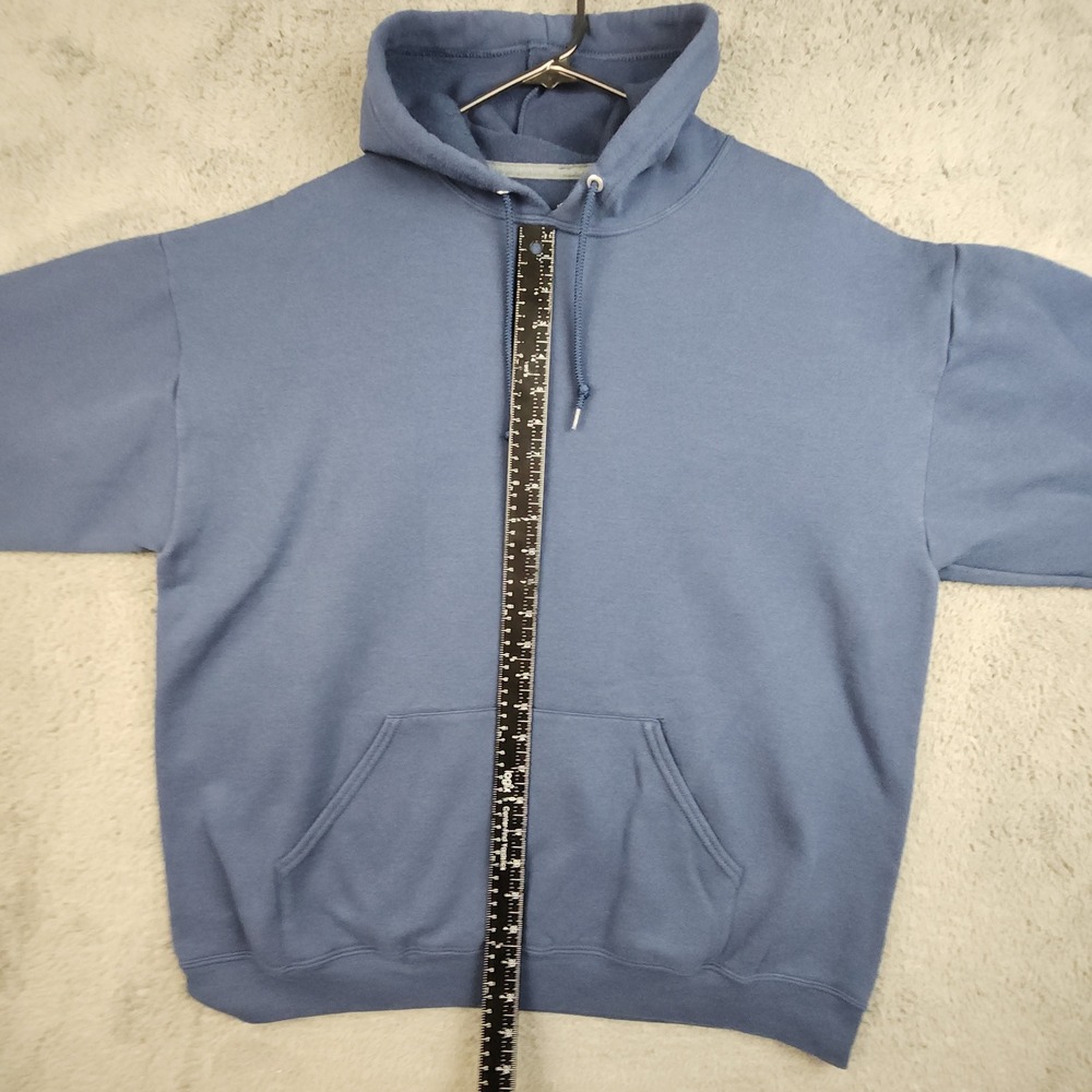 Fruit of the Loom Hoodie Mens XL Blue Plain Pullover Sweatshirt Basics Comfort - Picture 7 of 9
